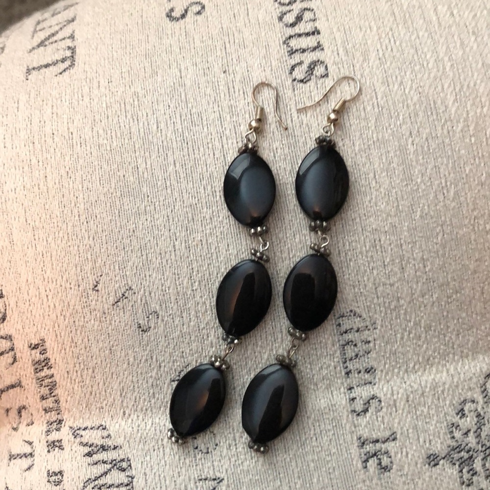Black long earrings